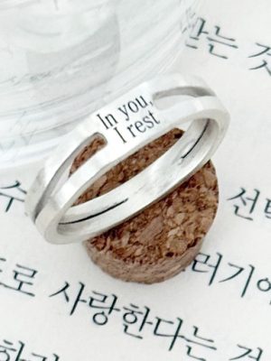 Silver 925 rest double row engraved silver ring coupling friendship ring