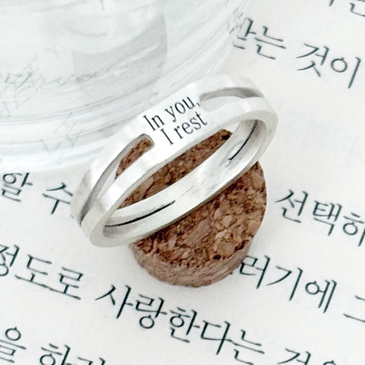 Silver 925 rest double row engraved silver ring coupling friendship ring