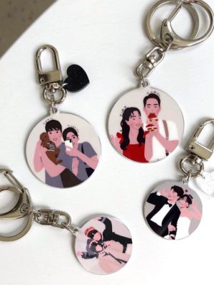 🧡 Discount 🧡 Double sided illustration key ring/drawing key ring